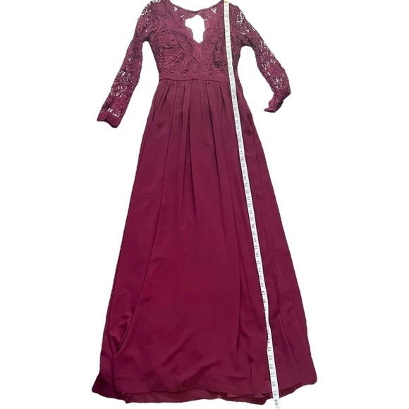 NWT Lulus Awaken My Love Burgundy Lace Maxi Dress sz S - Picture 10 of 14